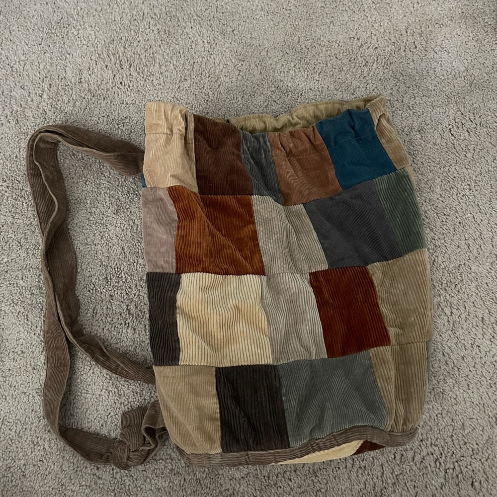 Corduroy patchwork bag
